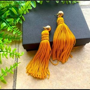 Mustard Yellow Tassel Earrings
